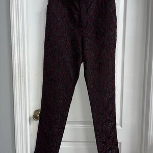Soft Surroundings Burgundy Lace Cropped Pants
